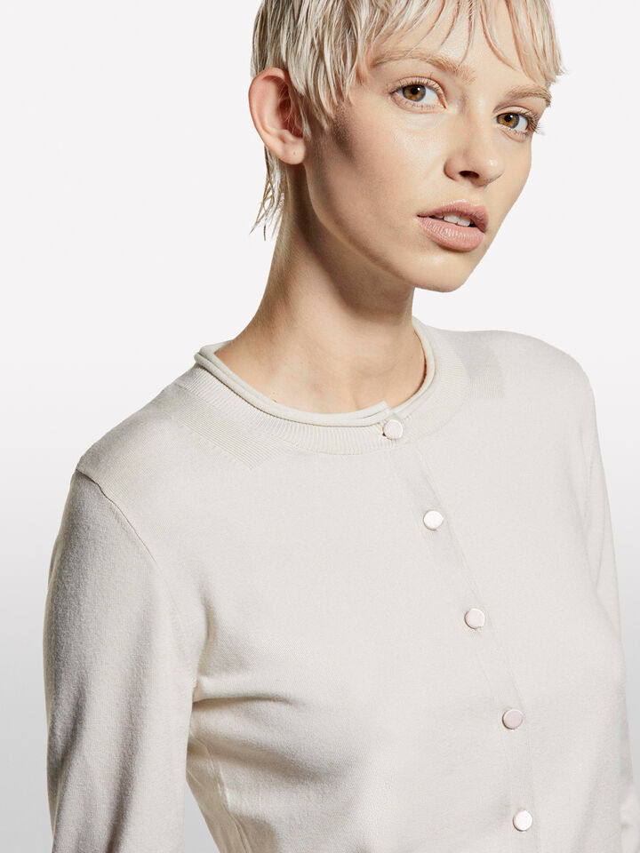 Beige regular fit cardigan - women's cardigans - Beige | Sisley image number 4